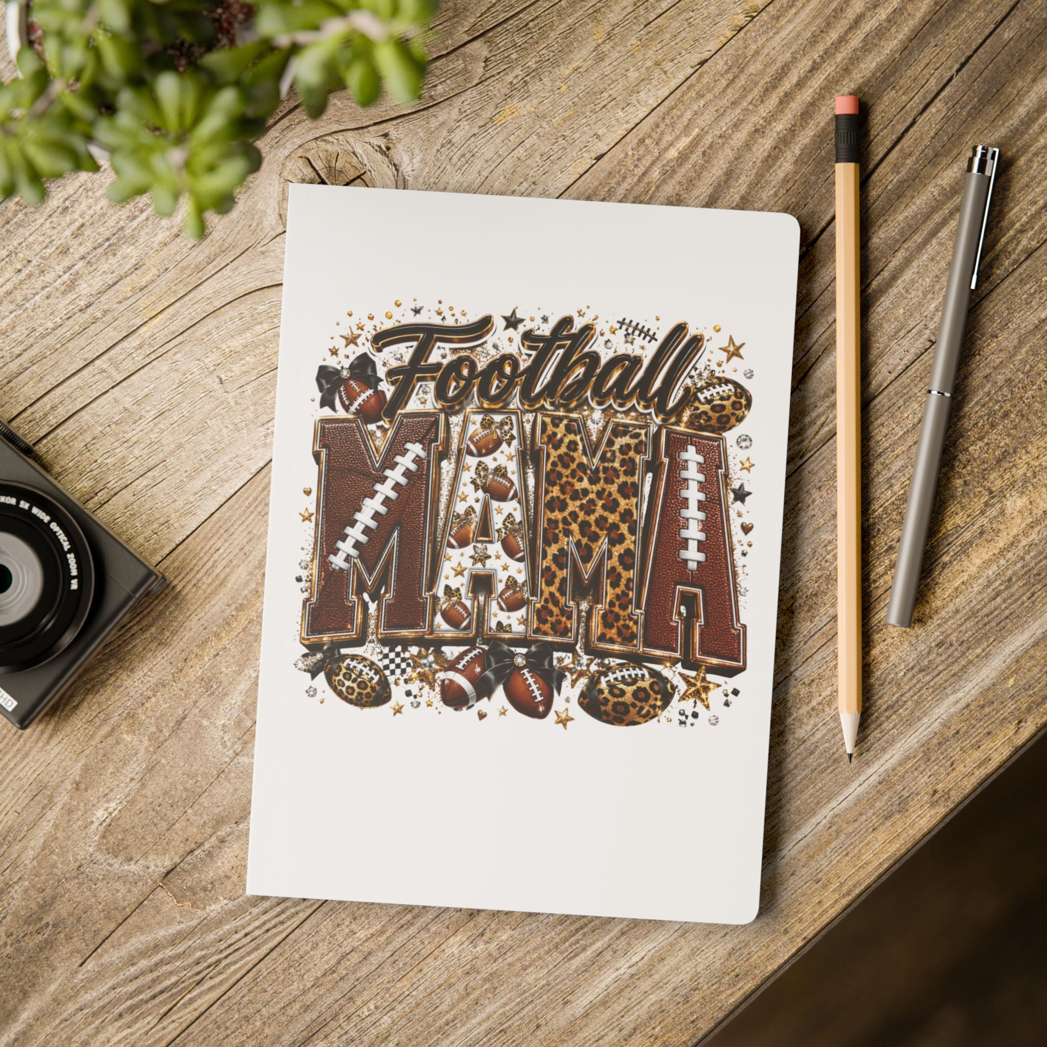 Football Mom Leopard Print Softcover Journal - Coach & Game Day Notebook