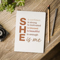 She Is Me Affirmation Softcover Journal — Butterfly Guided Self‑Love Notebook