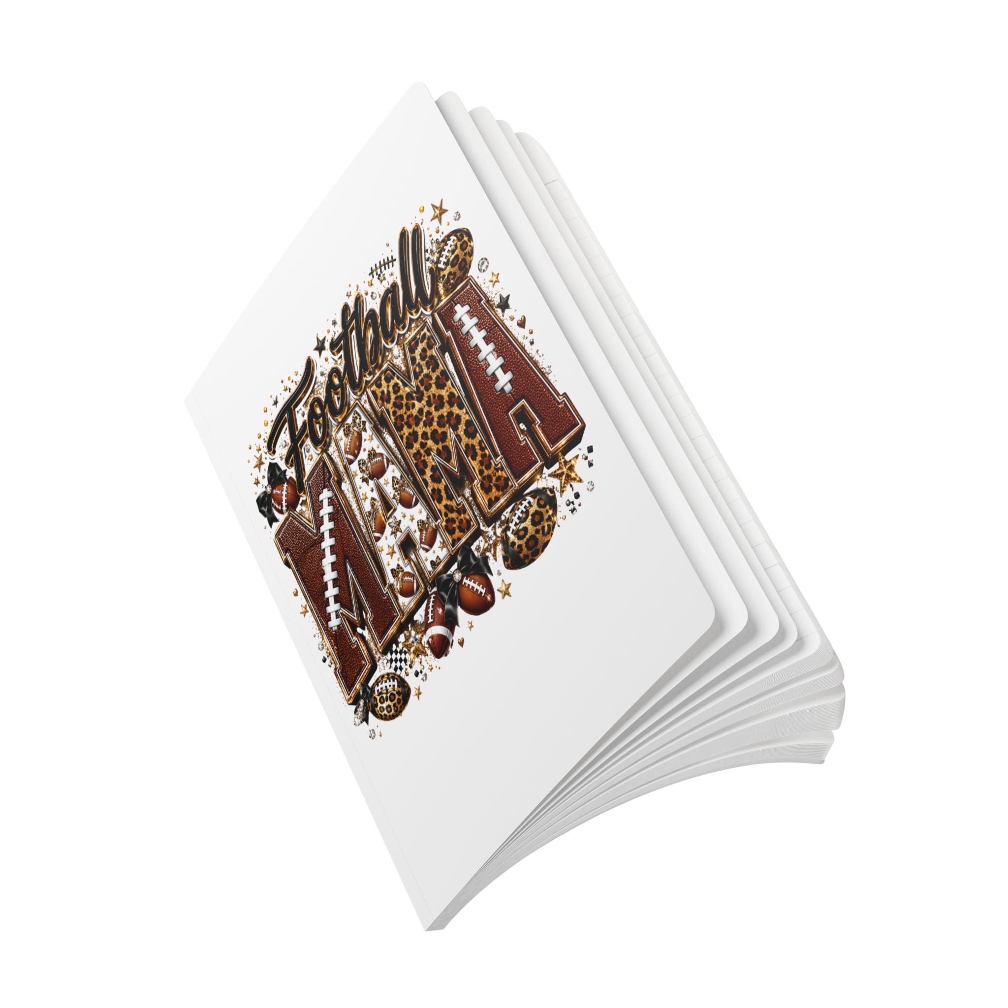 Football Mom Leopard Print Softcover Journal - Coach & Game Day Notebook